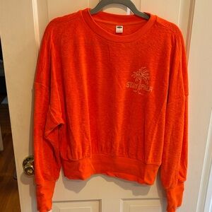 Old Navy Orange Crewneck Sweatshirt with Palm Embroidery